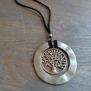 Classy Hammered Metal Tree of Life Pendant